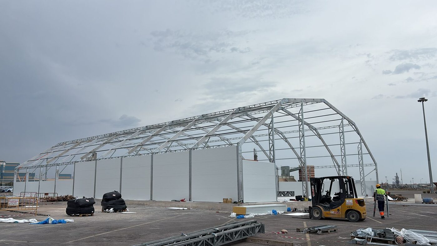 Carpa portuaria graneles mercancías tránsito España
