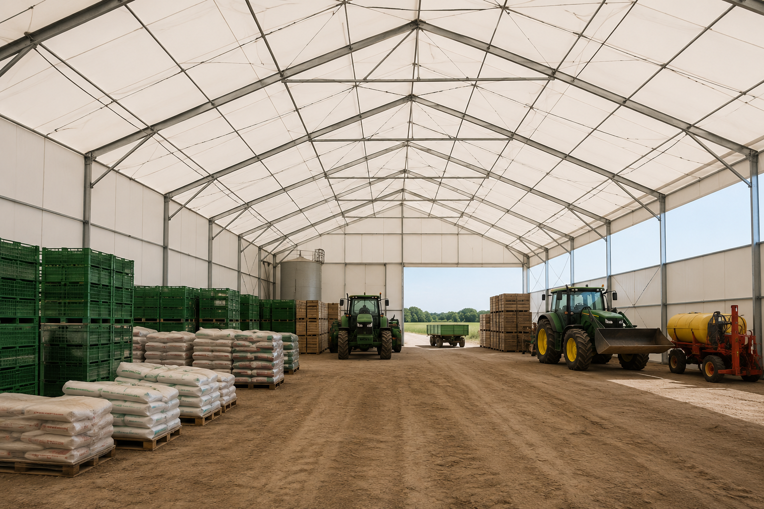 Estructura almacén agrícola campaña estacional España