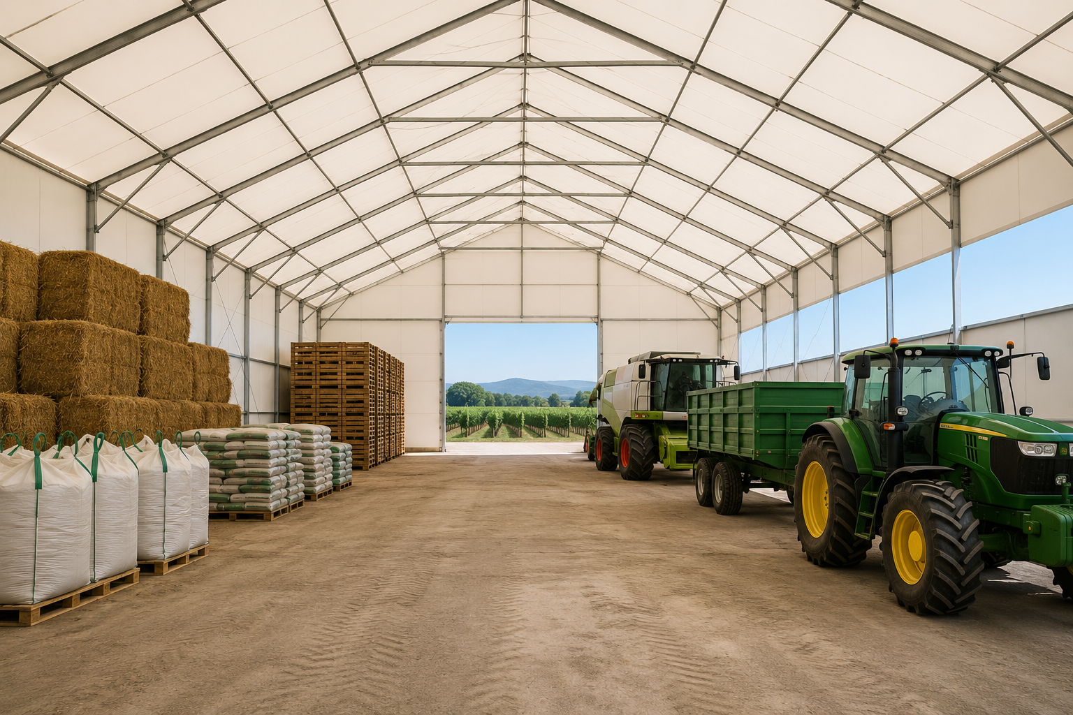 Carpa almacenamiento agrícola cereales cosecha GWD